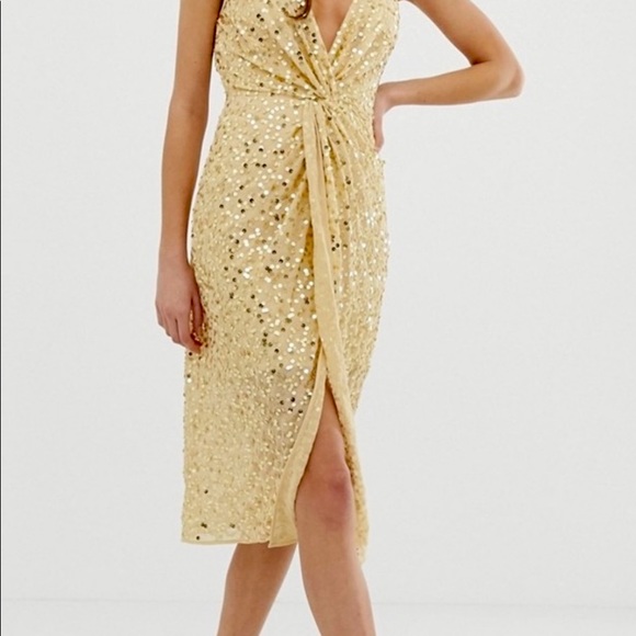 Asos Sequin Gold Dress - Picture 4 of 9